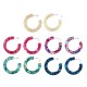 Resin Earring Hoop with Shell Chips 35x38mm