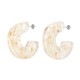 Resin Earring Hoop with Shell Chips 32x36mm