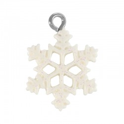Breloque en Résine « Flocon de Neige » 16 x 18 mm