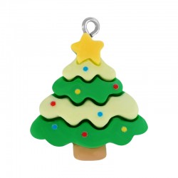 Pendentif en Résine en Forme D'Arbre de Noël 24 x 27 mm