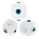 Resin Bead Cube with Evil Eye 16mm Ø7.5mm