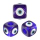 Perle en Résine cube avec œil Maléfique 20 mm Ø10 mm