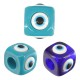 Resin Bead Cube with Evil Eye 25mm Ø11.5mm