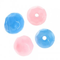 Acrylic Bear Round Faceted 16mm Ø3mm