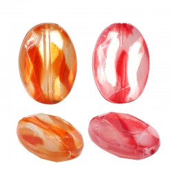 Acrylic Bead Oval Irregular 21x30mm Ø2mm
