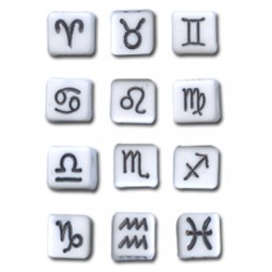 Entrepieza Acrílica Horoscopo Cubos 8mm (Ø4mm)