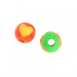 Bola Acrílica con Corazón 8mm
