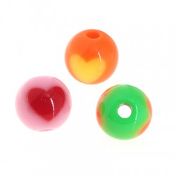 Bola Acrílica con Corazón 10mm