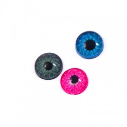 Cabochon Acrylique rond à dos plat avec œil Maléfique 8 mm