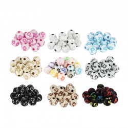 Perle Acrylique Ronde en Forme de Croix 6 mm Ø~1.7 mm (~530 Pièces)
