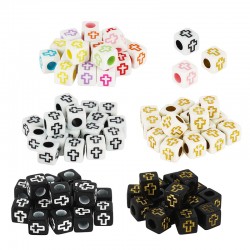 Acrylic Bead Cube Cross 6mm Ø3.4mm (~250pcs)