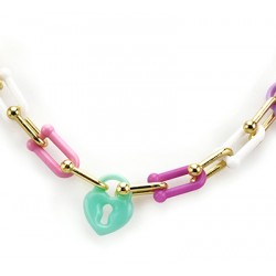 Acrylic Pendant Padlock Heart 15x19mm