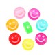 Perle Acrylique Ronde Plate avec Sourire 7 mm/4 mm Ø1 mm