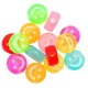 Acrylic Bead Flat Round Smile Face 7mm/4mm Ø1mm