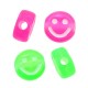 Acrylic Bead Flat Round Smile Face 7mm/4mm Ø1mm