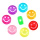 Acrylic Bead Flat Round Smile Face 10mm/5mm Ø2mm