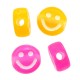 Acrylic Bead Flat Round Smile Face 10mm/5mm Ø2mm