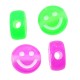 Acrylic Bead Flat Round Smile Face 10mm/5mm Ø2mm
