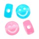 Acrylic Bead Flat Round Smile Face 10mm/5mm Ø2mm