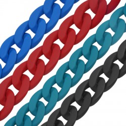 Acrylic Chain Oval with Rubber Coating 21x29mm (63pcs)