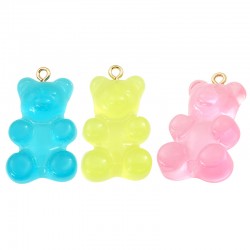 Acrylic Pendant Bear 18x33mm
