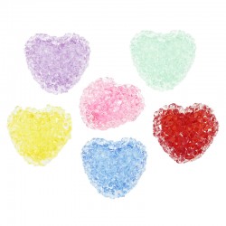 Perle en Acrylique en Forme de cœur 13 x 12 mm