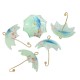 Acrylic Umbrella with Metal Handle Flowers & Tree 19mm