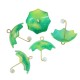 Acrylic Umbrella with Metal Handle Flowers & Tree 19mm
