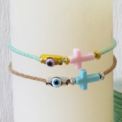 Perle en Acrylique en Forme de Croix 12 x 16 mm Ø 2 mm
