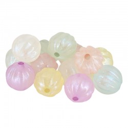 Perle Acrylique Ronde à Rayures 11 mm Ø 2 mm