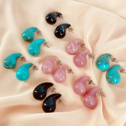 Boucle D'Oreille en Acrylique en Forme de Goutte 17 x 30 mm