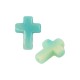 Acrylic Bead Cross Two Colors 12x16mm Ø2mm