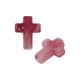 Perle en Acrylique Croix deux Couleurs 12 x 16 mm Ø 2 mm
