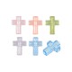 Acrylic Bead Cross Transparent 12x16mm Ø2mm