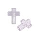 Perla Acrilica a Croce Trasparente 12X16 mm Ø2 mm