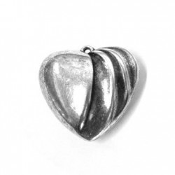 Ciondolo Cuore Scanalato in Argentone CCB 41mm