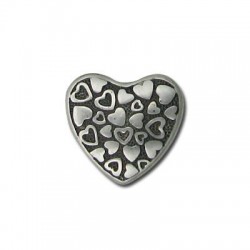 Passante Cuore Decorato in Argentone CCB 22x21x6.5mm