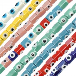 Tubo de Porcelana con ojo Turco Esmaltado 5 x 7 mm Ø 1,3 mm