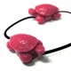 Synthetic Coral Bead Turtle 22x34mm