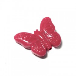Synthetic Coral Bead Butterfly 23x30mm