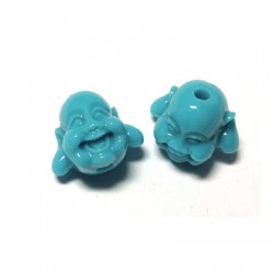 Synthetic Coral Bead Buddha 10x13mm Ø2.3mm