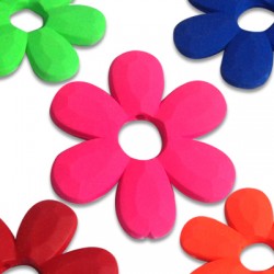 Entrepieza Acrílica Flor Efecto Goma 33mm