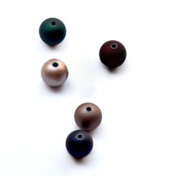 Perle Ronde Acrylique Effet Caoutchouc 12 mm