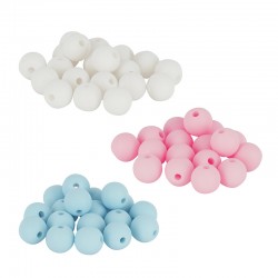 Perle Ronde en Acrylique Effet Caoutchouc 10 mm Ø~2 mm