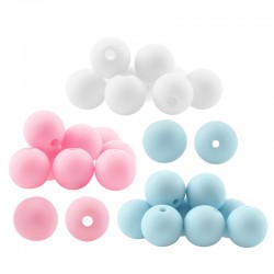 Perle Ronde en Acrylique Effet Caoutchouc 12 mm