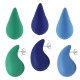 Acrylic Earring Teardrop Rubber Effect 16x30mm