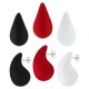 Ακρυλικό Σκουλαρίκι Σταγόνα Rubber Effect & Κούμπωμα 16x30mm