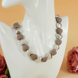 Acrylic Bead Heart with Rubber Effect 16mm Ø~2.2mm
