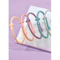 Bracelet Rigide en Caoutchouc avec Croix 195/4 mm (5 Pièces/Lot)