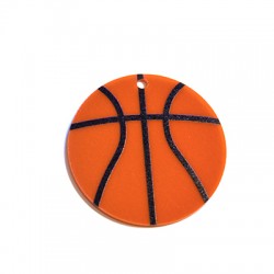Pendentif en Plexiglas Acrylique « Basket Ball » 50 mm